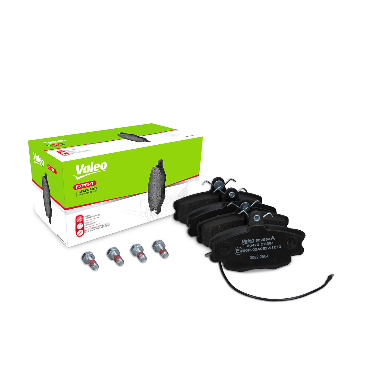 Jeu de 4 plaquettes de frein VALEO ref. 302954A